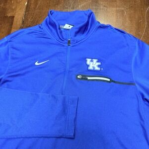 Nike Kentucky Wildcats Pullover Mens Large Blue Dri-FIT 1/4 Zip 814205 NCAA